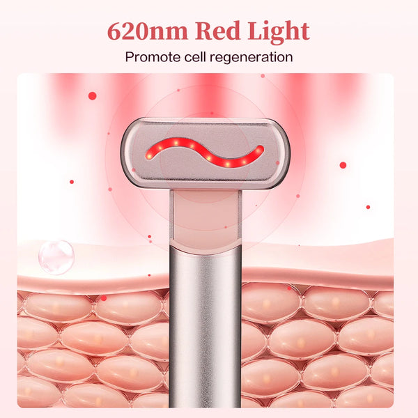 EMS Hot Compress Eye Massager Wand Smart Red LED Rejuvenation Eye Skin Tighten anti Aging Eye Dark Circle Removal Beauty Machine