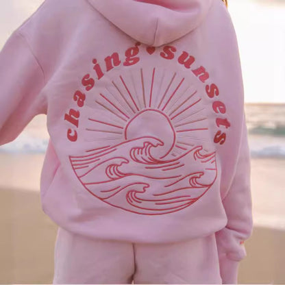 'Chasing Sun-Set Oversized'Hoodie