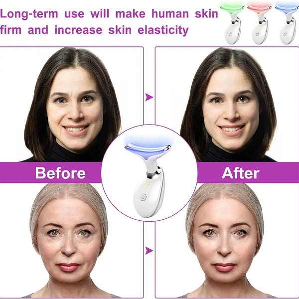 Neck Face Lifter EMS Neck Face Lifting Massager Skin Tighten Device LED Photon Therapy anti Wrinkle Double Chin Remover